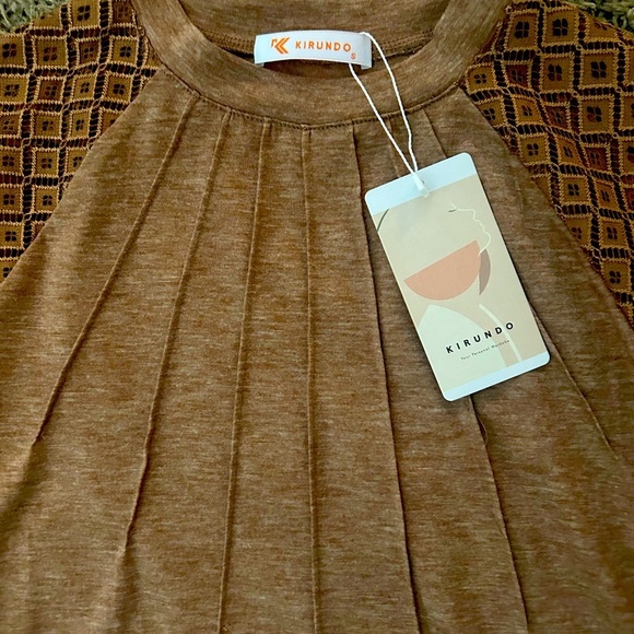 KIRUNDO Womens Dressy Casual Lace Long Sleeve 2025 Spring Fall, Pleated Crewneck - Picture 3 of 8